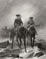George Washington auf seiner Mission nach Ohio im Jahr 1754, aus 